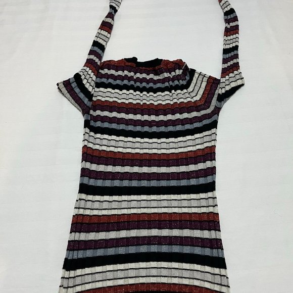 Buffalo David Bitton Metallic Sweater Women's Size Medium Striped - Picture 4 of 5